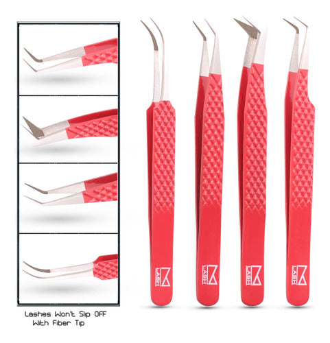 M Lash Set of 4 Professional Eyelash Extension Tweezers 1