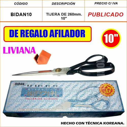 BIDAN Tijeras De Acero Para Sastre Costura 10puLG - 26cm Moritzu 1