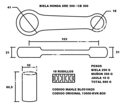 Mahle Kit Biela Honda CB 300 XRE BL0510620 1