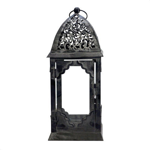 Grupo Utopía Rectangular Metal Lantern 28cm Candle Holder - Fanal Deco 0