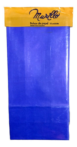 Blue Plain Paper Birthday Bags 10 Units 0