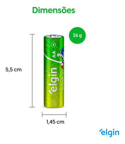 08 Pilhas Aa Pequena Alcalina Longa Duração Elgin 1 Cartela 3