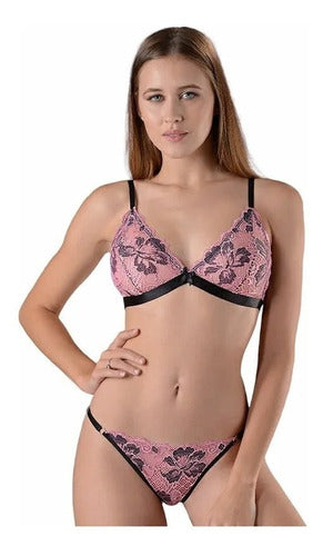 Tiento Triangulo Bralette Tanga Less Puntilla 800 0