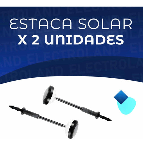 Megacree Farol Solar Led Estaca Jardín Pack X2 Unidades Piso Exterior 1