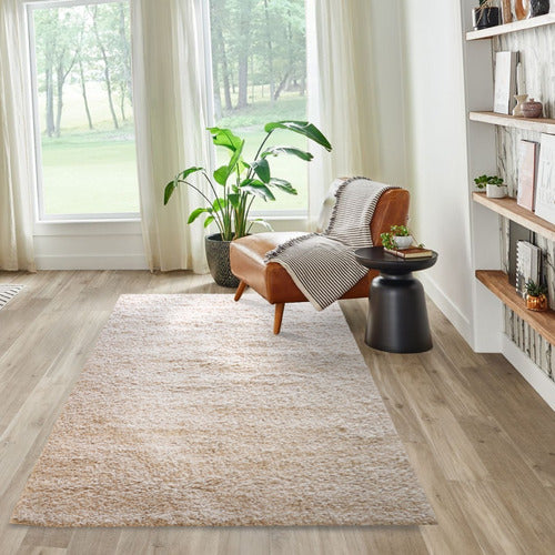 StockHoy Alfombra Carpeta Shaggy Lisa 100x150 Pelo Living Beige 0