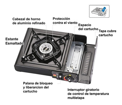 Sol Portable Gas Stove 1 Burner Camping Butane Case 4