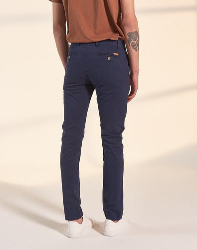 Men's Munich Slim Gabardine Chino Pants, Navy Blue by Equus 5