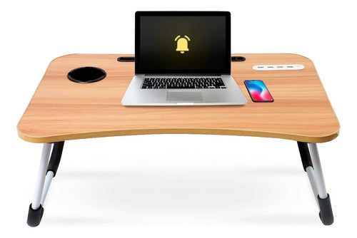 Bling Foldable Breakfast Table with Cup Holder & USB Connection 0