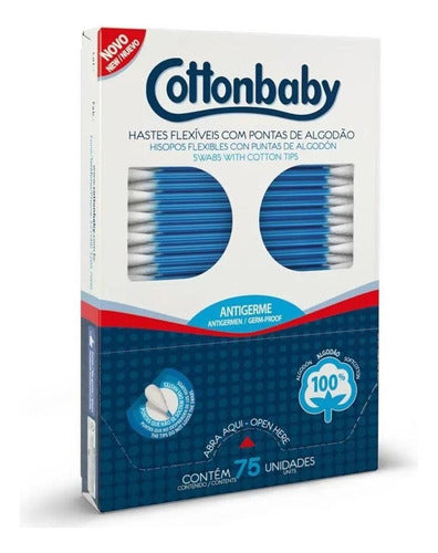 Kit C/ 8 Cotonete Hastes Flexíveis De Algodão Cottonbaby 0