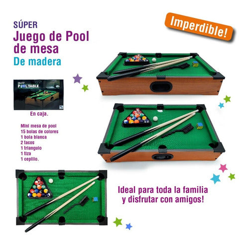 Compranet Pool Mini Table for Kids - Wooden 51 x 31 cm - 10766 1