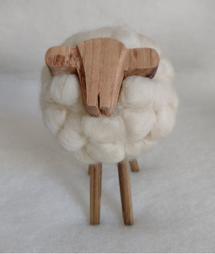 Decorative Wooden and Felt Sheep 1