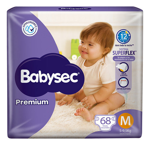 Pañal Babysec Premium Flexi Protect Talle M 68 Un. 0