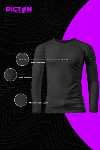 Picton Long Sleeve Thermal Shirt Black for Adults 2