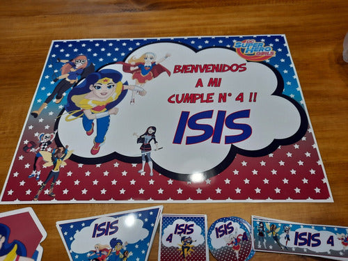 Tamamo.Candybar Combo Cumpleaños Super Girls Stickers Banderines Oferta 6