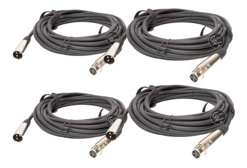 Pack 4 XLR Cable 1 Meter Microphone DMX Canon Canon Shipping 0