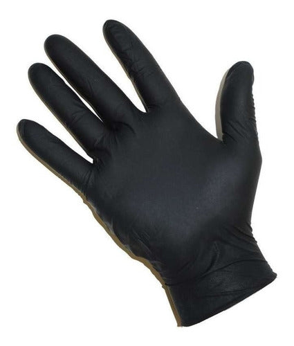 GC PRODUCTOS DETAILING Black Nitrile Gloves X 50 Unites Powder-Free Reinforced 2