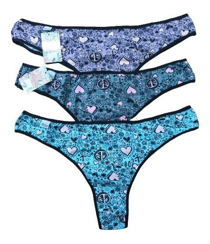 Pack of 6 Cotton Lycra Super Special Size Printed Thongs 12
