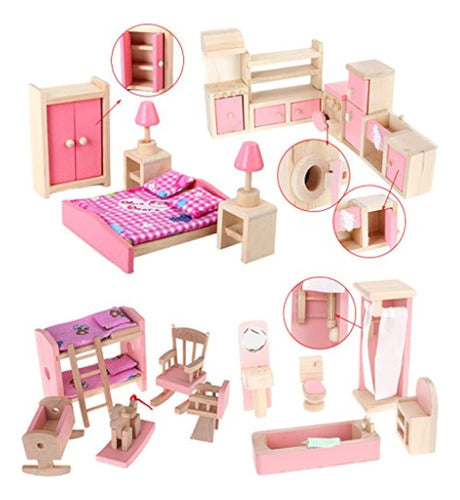 Kisoy Generic Dollhouse Furniture Set - 4-Piece Kitchen Toy Set 2