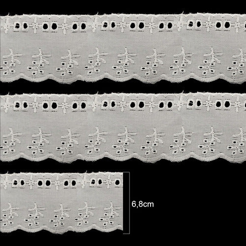 Bordado Ingles C/passa Fita  Ro.152355 6.8cm 15y Branco 067 1