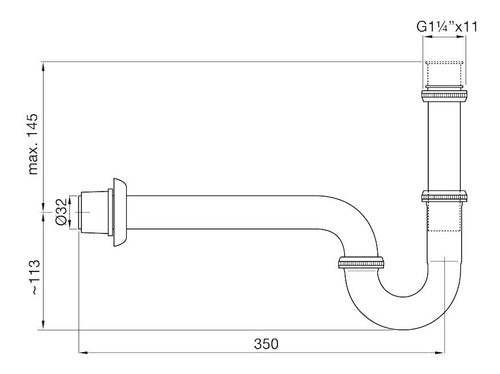 F&V 0242.02 Sink Drain with Siphon for Lavatory Chrome Finish 1