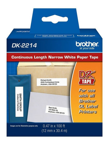 Brother DK-2214 Black/White 1.2cm QL800 QL820 NWB 0