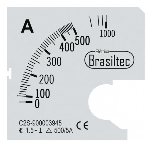 Kit C/ 30 Escala 500/5 Para Amperimetro Brasiltec 72mm 0