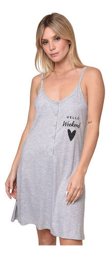 Buttoned Nightgown with Adjustable Straps Jaia 23010 5