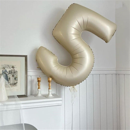 Lingqiang Beige Number 1 Balloon 102 Cm for Kids Decoration 7