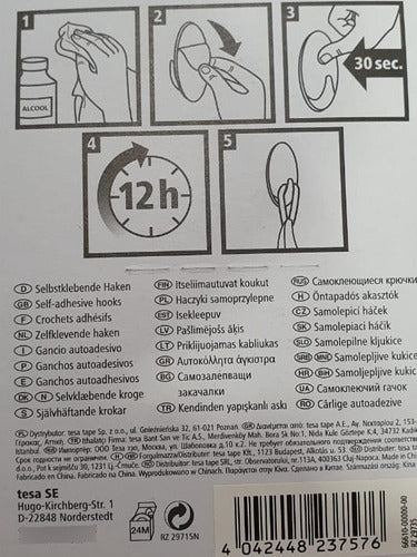 Percha Autoadhesiva Permanente Tesa X 4 Unidades. Recoleta 3