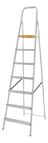 SHOPPING DIGITAL Aluminum Step Ladder 7 Steps with Metal Rest 0