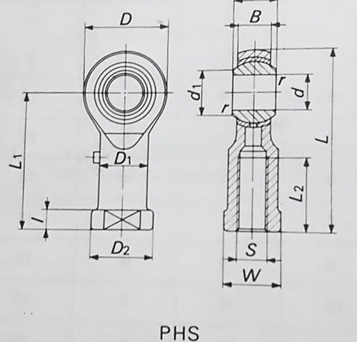 Rótula De Competición Derecha Hembra 8mm Phs 8 (sibp 8) 1