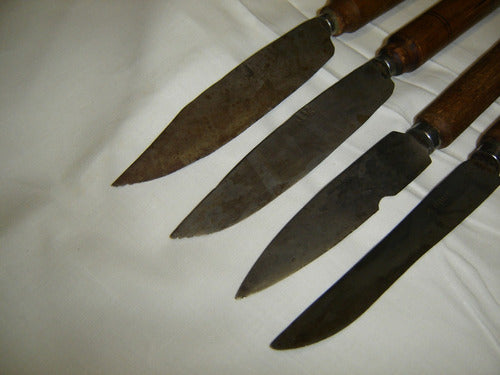 Set of 4 Vintage French Carbon Steel Knives 2