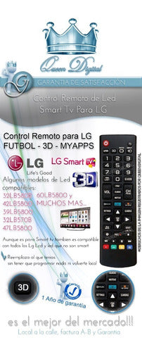 Queen Digital Remote Control for LG Smart Led AKB73975701 LB5800 LN5700B 1