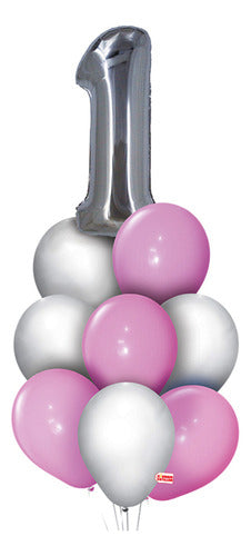 Globox Set Of 9 Pink Balloons 1 Year 0