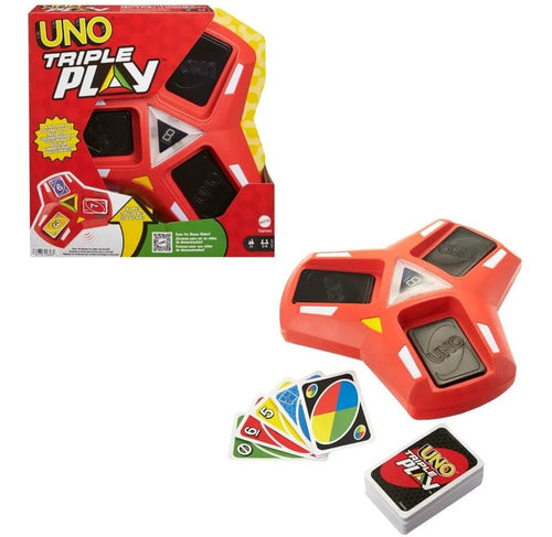 Juego De Cartas Uno Mattel Triple Play Con Temporizador Febo 0