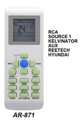 Controls RCA Source 1 Hyundai Reetech Mas AR-871 Remote Control 1