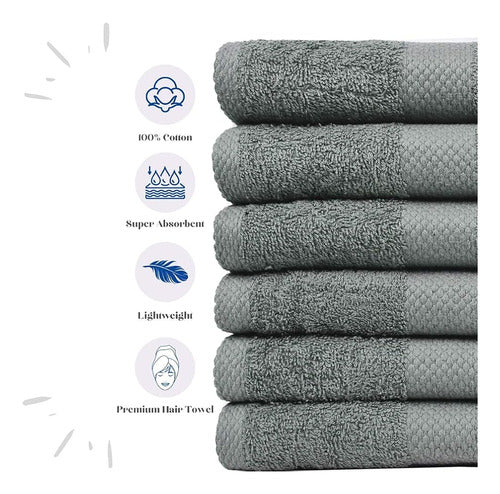 Linteum Textile 6 Piece Towel Set, 20x40 Inches, 1 1