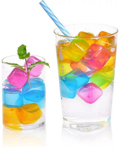 Reusable Ice Cubes x 10 Colorful Refrigerant Cubes 1