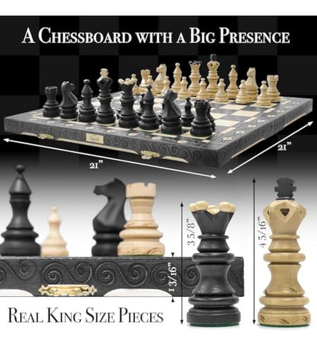 Wegiel Imperator 21-inch Luxury Wooden Chess Set 1