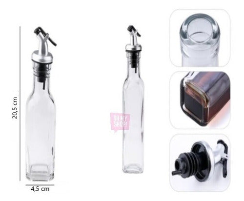 Oh My Shop! Set of 2 Glass Oil and Vinegar Dispensers 150 ML with Pour Spout 6