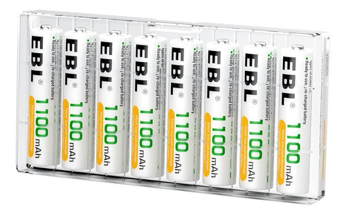 Paquete De 8 Baterías Recargables Aaa Ni-mh Ebl1100 Mah 0