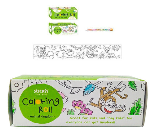 Stick'n Coloring Roll Animal Kingdom 10 Cm 0