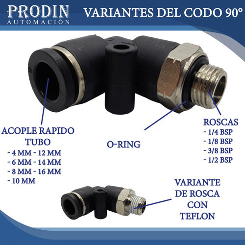 Euromatic Pneumatic Connector Elbow Male 1/8 X For 10mm Tube 1