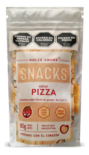 Dolce Amore Snacks Galletitas Sabor A Pizza Sin TACC 80gr 0