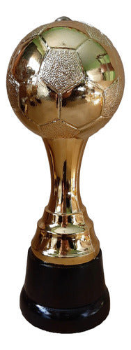 CABPremiaciones Trofeos Copa Plástico Pelota Fútbol Base Madera Balón Oro Ev 0