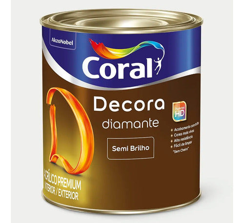 Tinta Coral Semibrilho Decora Diamante - Azul Fênix 800 Ml 0