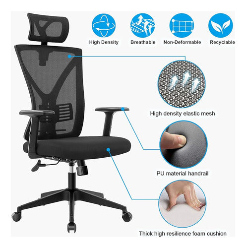 Rydesign Ergonomic Office Chair, Mesh Desk Chair with 2D Headrest 2