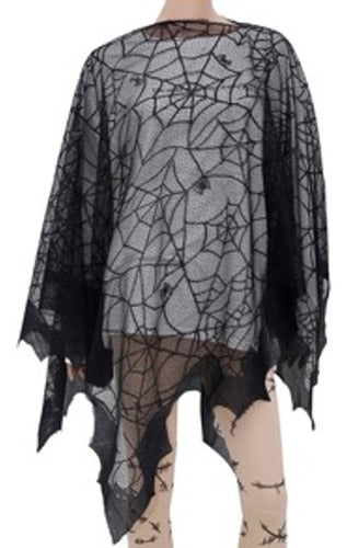 Manzana Cotillon Poncho TuniC Disguise Witch with Spider Web Fabric 2