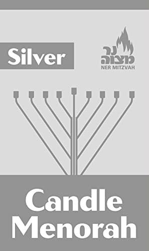 Ner Mitzvah Hanukkah Menorah - Fits All Standard Chanukah Candles - Sleek Silver V-Shaped Design 3