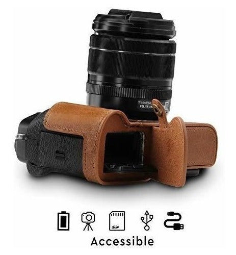 MegaGear Genuine Leather Camera and Strap Always Ready Medium 6